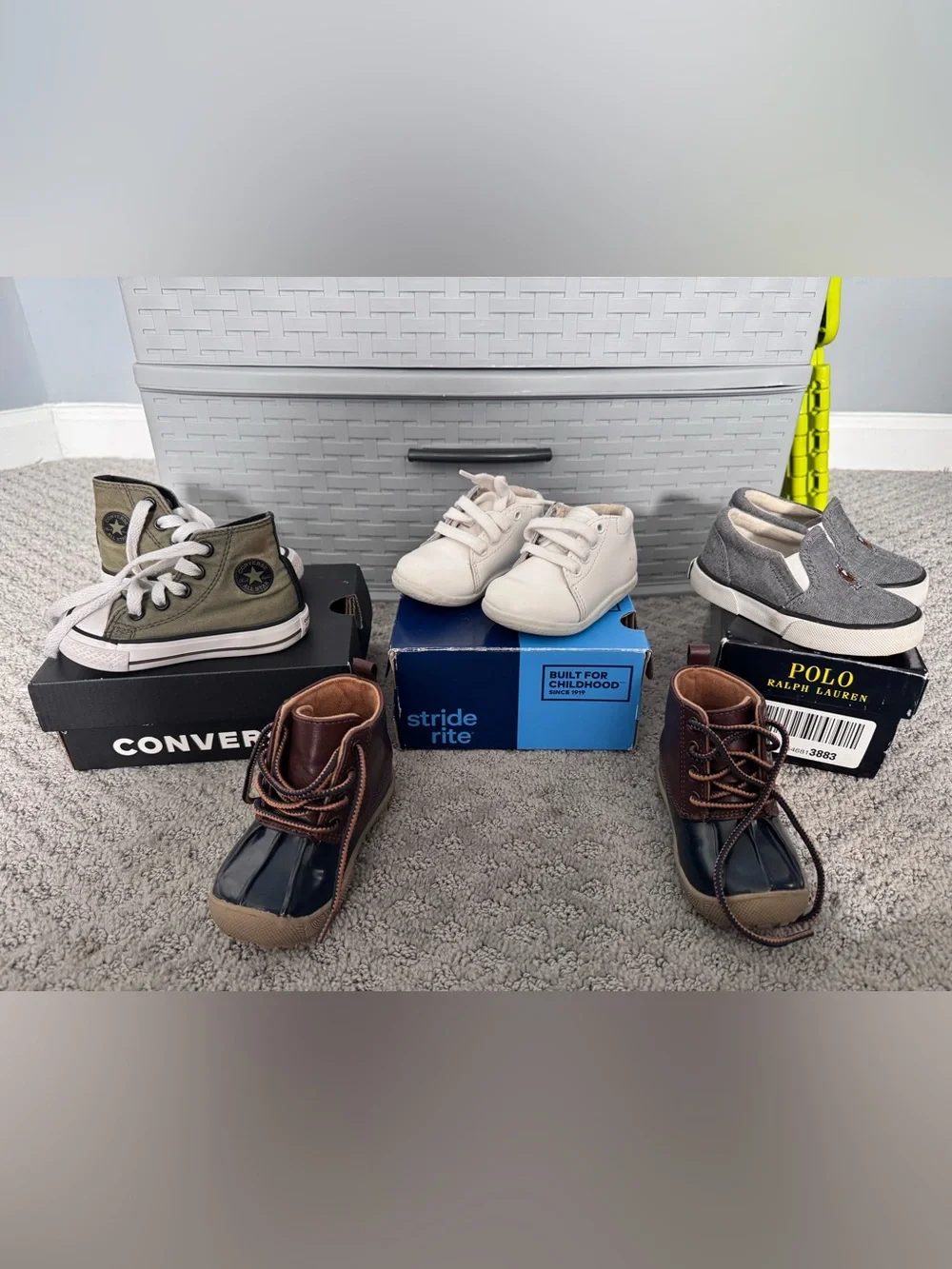 Stride Rite, Ralph Lauren, Rainboot and Converse Baby Shoe 4C